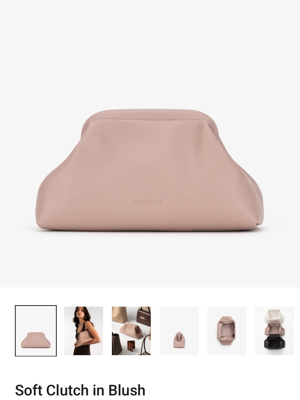 St. Oddity Soft Clutch in Blush